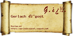 Gerlach Ágost névjegykártya